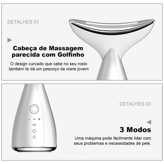 Massageador Golfinho para Tratamento Anti-idade com LED Fototerapia Rejuvenescedor-22002