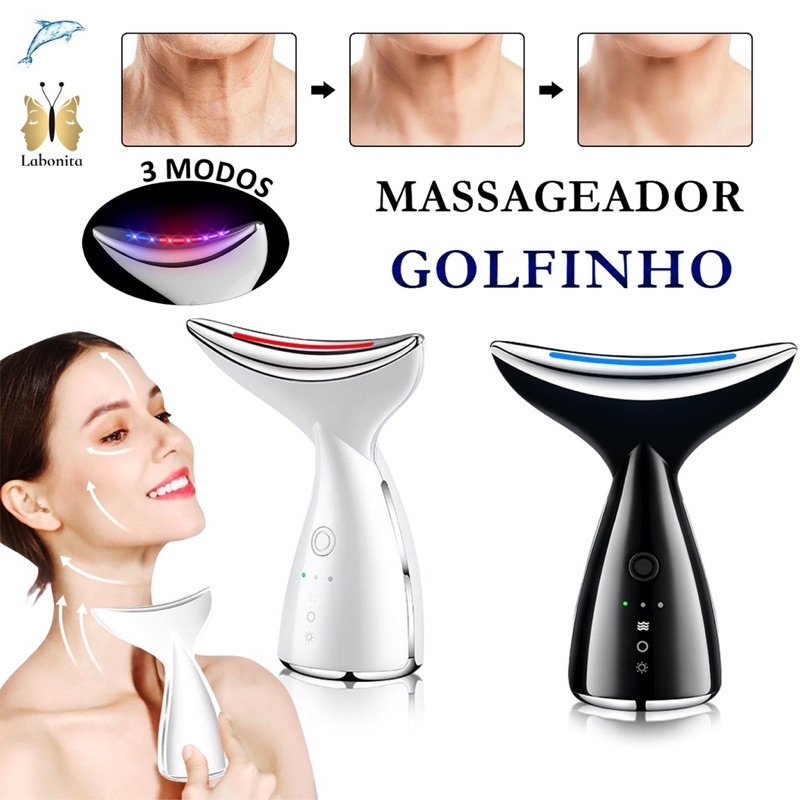 Massageador Golfinho para Tratamento Anti-idade com LED Fototerapia Rejuvenescedor-22002